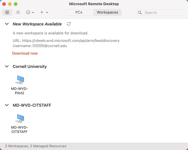 Install the Remote Desktop Client App for Mac ITCornell